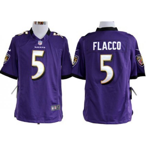 Nike Baltimore Ravens #5 Joe Flacco Purple Game Jersey