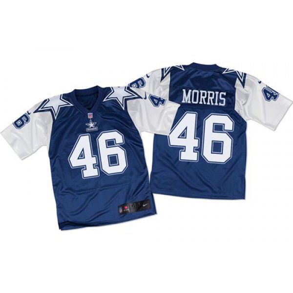 Nike Cowboys #46 Alfred Morris Navy BlueWhite Men's Stitched NFL Throwback Elite Jersey
