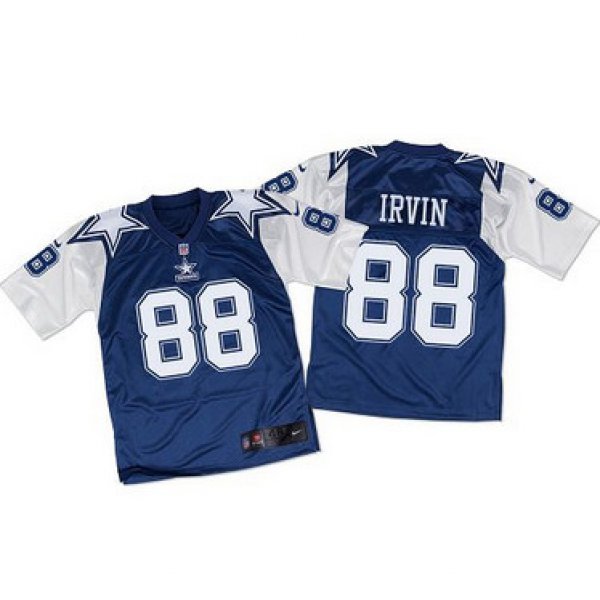 Nike Cowboys #88 Michael Irvin Navy BlueWhite Throwback Men's Stitched NFL Elite Jersey