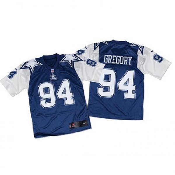 Nike Cowboys #94 Randy Gregory Navy BlueWhite Throwback Men's Stitched NFL Elite Jersey