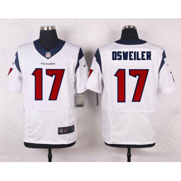 Nike Texans #17 Brock Osweiler White Men's Stitched NFL Elite Jersey