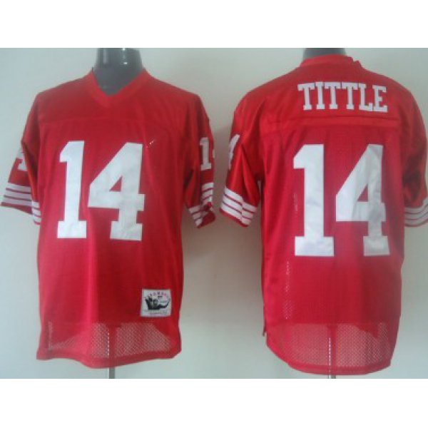 San Francisco 49ers #14 Y.A.Tittle Red Throwback Jersey