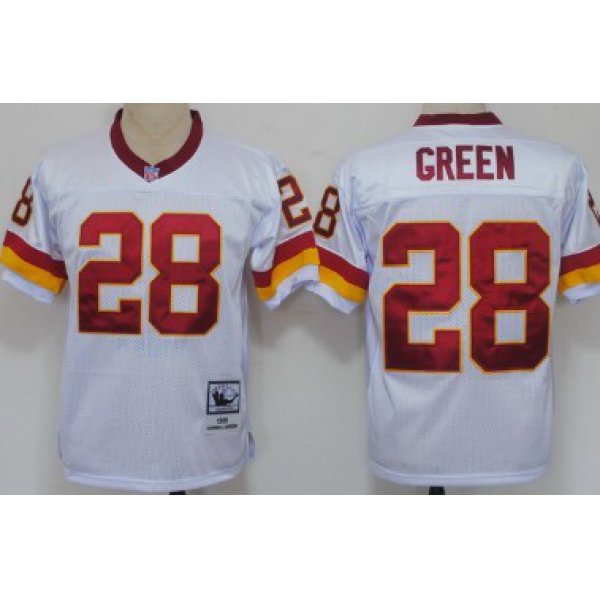 Washington Redskins #28 Darrell Green White Throwback Jersey