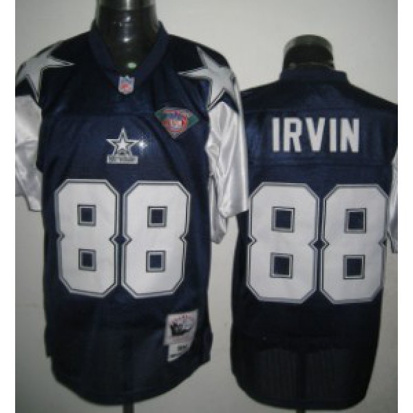 Dallas Cowboys #88 Michael Irvin Blue Thanksgiving 75TH Throwback Jersey