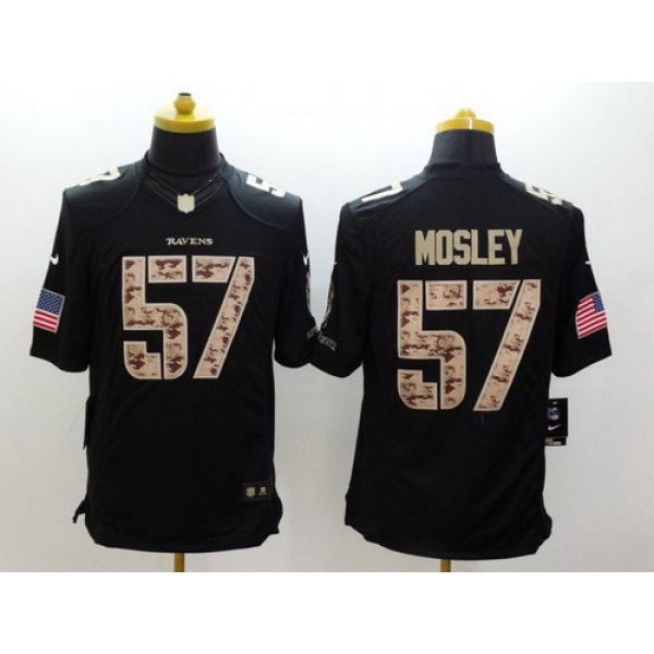 Nike Baltimore Ravens #57 C.J. Mosley Salute to Service Black Limited Jersey