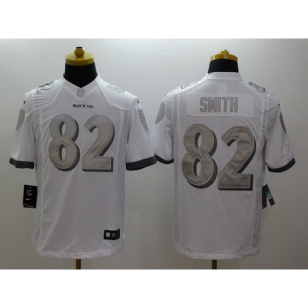 Nike Baltimore Ravens #82 Torrey Smith Platinum White Limited Jersey