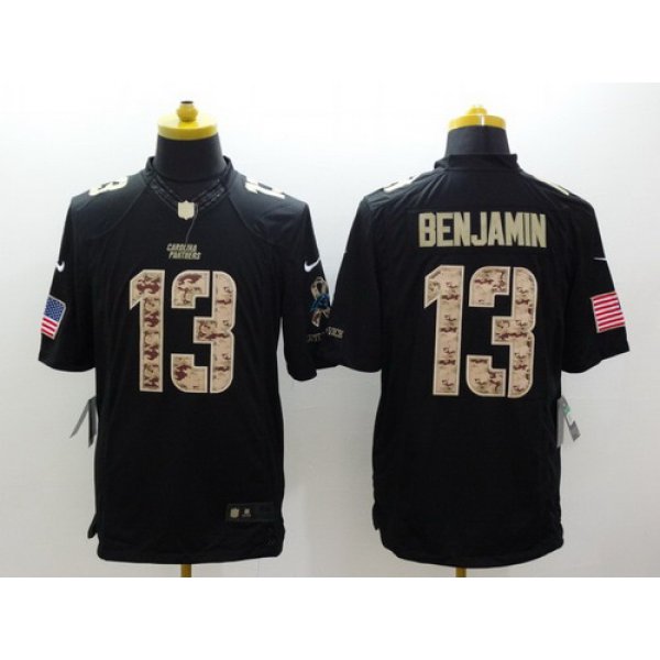 Nike Carolina Panthers #13 Kelvin Benjamin Salute to Service Black Limited Jersey