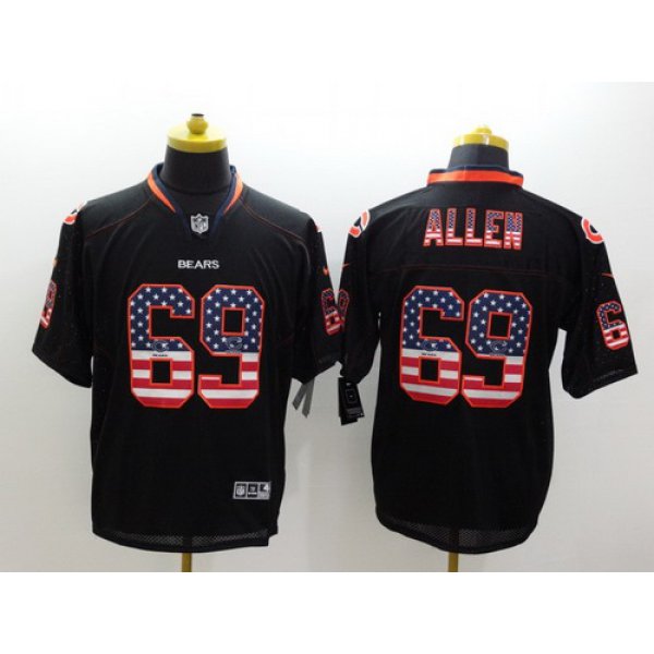 Nike Chicago Bears #69 Jared Allen 2014 USA Flag Fashion Black Elite Jersey