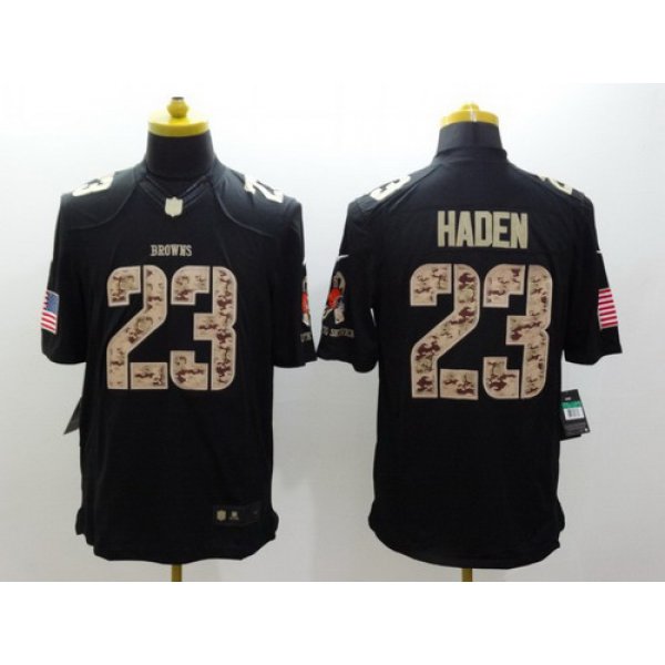 Nike Cleveland Browns #23 Joe Haden Salute to Service Black Limited Jersey