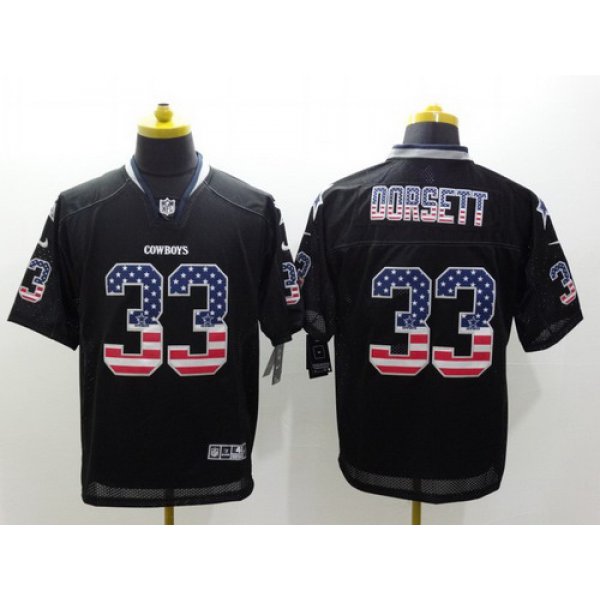 Nike Dallas Cowboys #33 Tony Dorsett 2014 USA Flag Fashion Black Elite Jersey