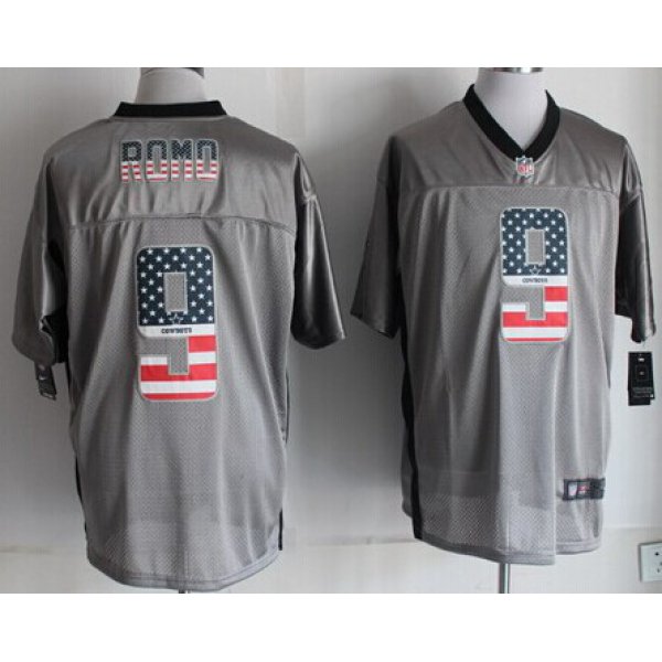 Nike Dallas Cowboys #9 Tony Romo 2014 USA Flag Fashion Gray Elite Jersey