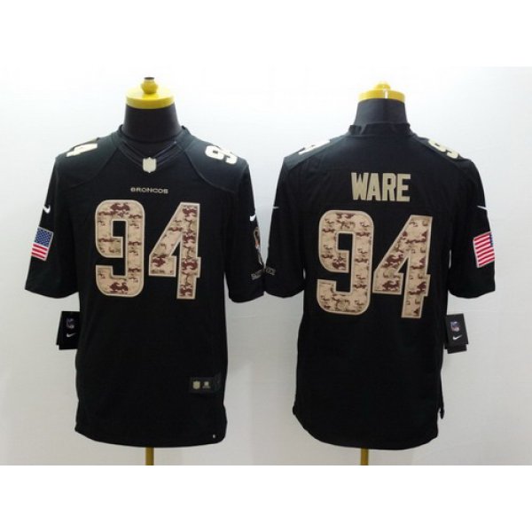 Nike Denver Broncos #94 DeMarcus Ware Salute to Service Black Limited Jersey