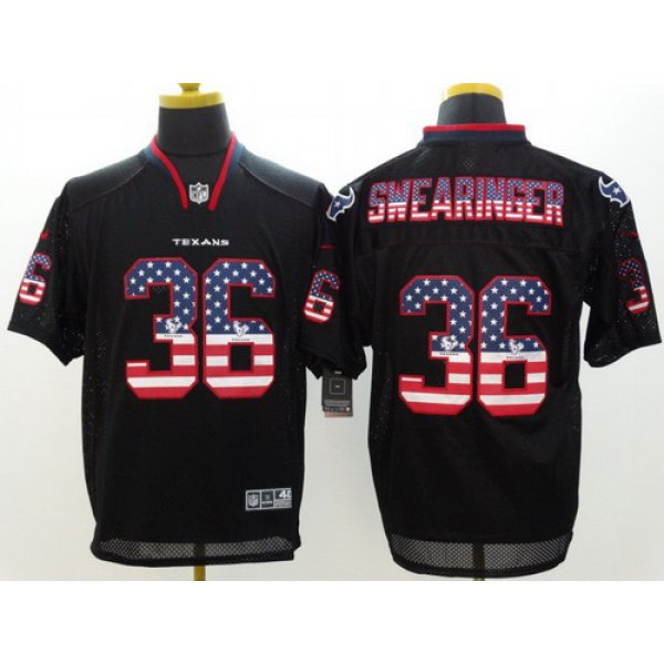 Nike Houston Texans #36 D. J. Swearinger 2014 USA Flag Fashion Black Elite Jersey