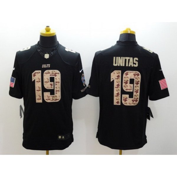 Nike Indianapolis Colts #19 Johnny Unitas Salute to Service Black Limited Jersey