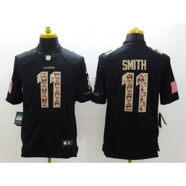 Nike Kansas City Chiefs #11 Alex Smith Salute to Service Black Limited Jersey