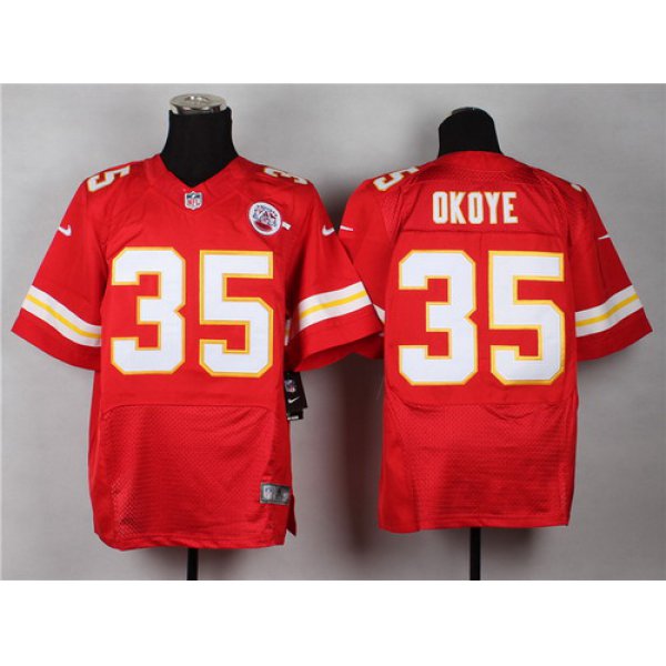 Nike Kansas City Chiefs #35 Christian Okoye Red Elite Jersey