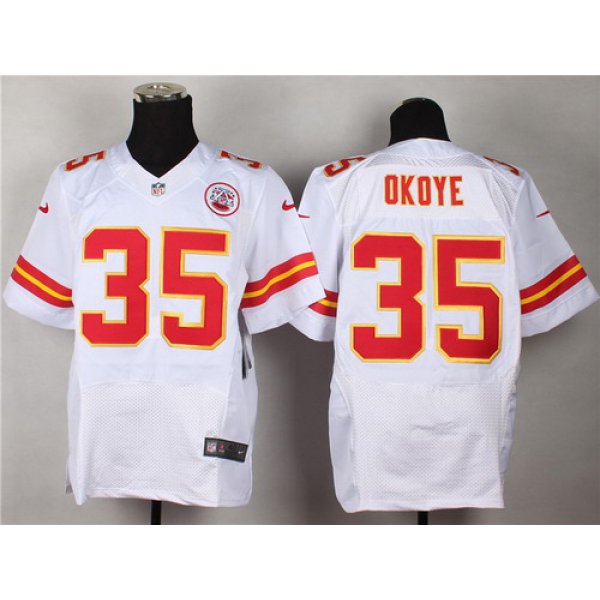 Nike Kansas City Chiefs #35 Christian Okoye White Elite Jersey