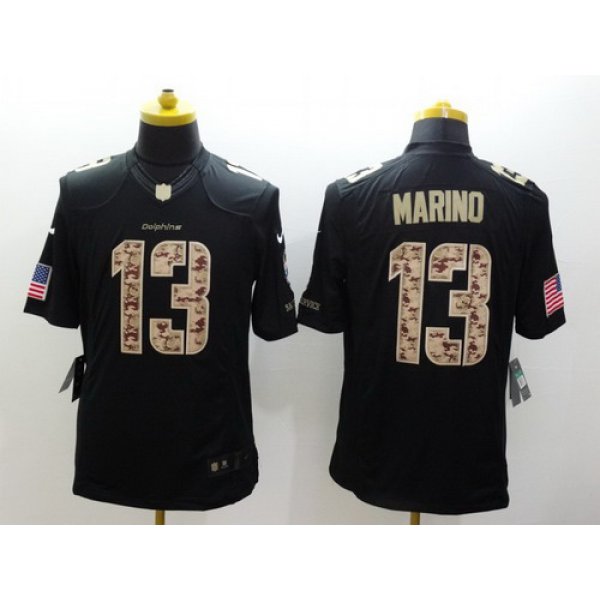 Nike Miami Dolphins #13 Dan Marino Salute to Service Black Limited Jersey