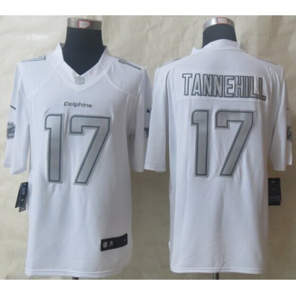 Nike Miami Dolphins #17 Ryan Tannehill Platinum White Limited Jersey