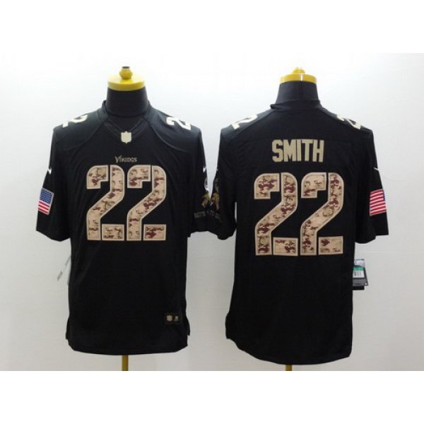 Nike Minnesota Vikings #22 Harrison Smith Salute to Service Black Limited Jersey