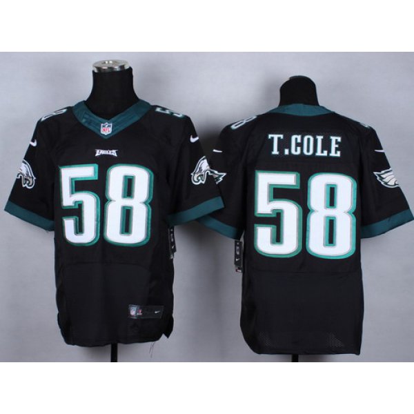 Nike Philadelphia Eagles #58 Trent Cole 2014 Black Elite Jersey