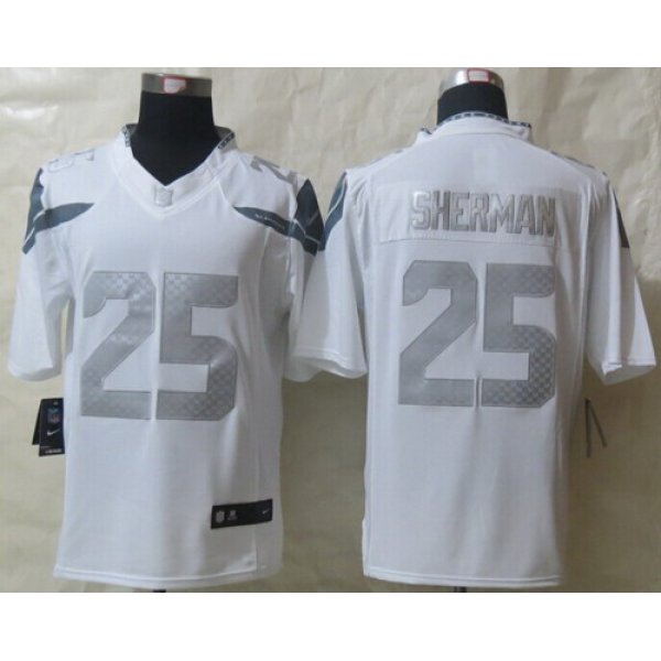 Nike Seattle Seahawks #25 Richard Sherman Platinum White Limited Jersey