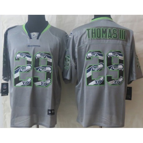 Nike Seattle Seahawks #29 Earl Thomas III Lights Out Gray Ornamented Elite Jersey