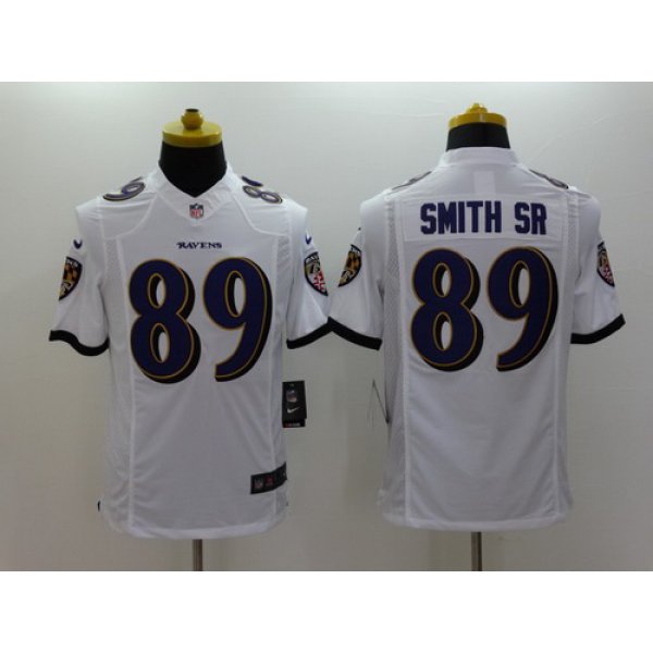 Nike Baltimore Ravens #89 Steve Smith Sr 2013 White Limited Jersey