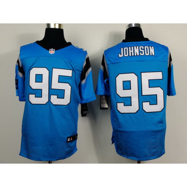 Nike Carolina Panthers #95 Charles Johnson Light Blue Elite Jersey