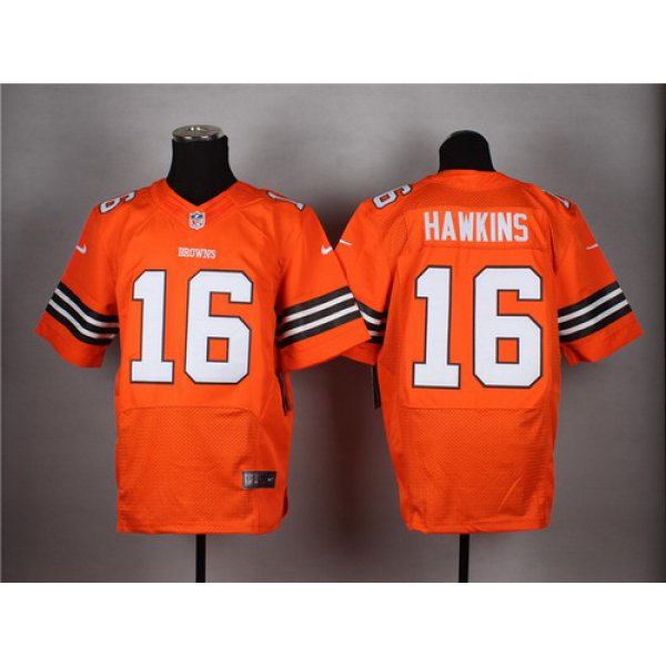 Nike Cleveland Browns #16 Andrew Hawkins Orange Elite Jersey