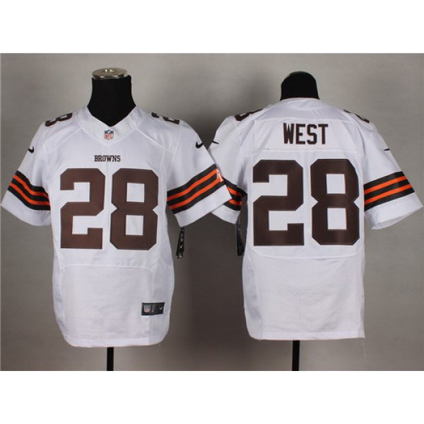 Nike Cleveland Browns #28 Terrance West White Elite Jersey