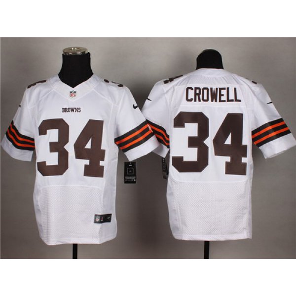 Nike Cleveland Browns #34 Isaiah Crowell White Elite Jersey