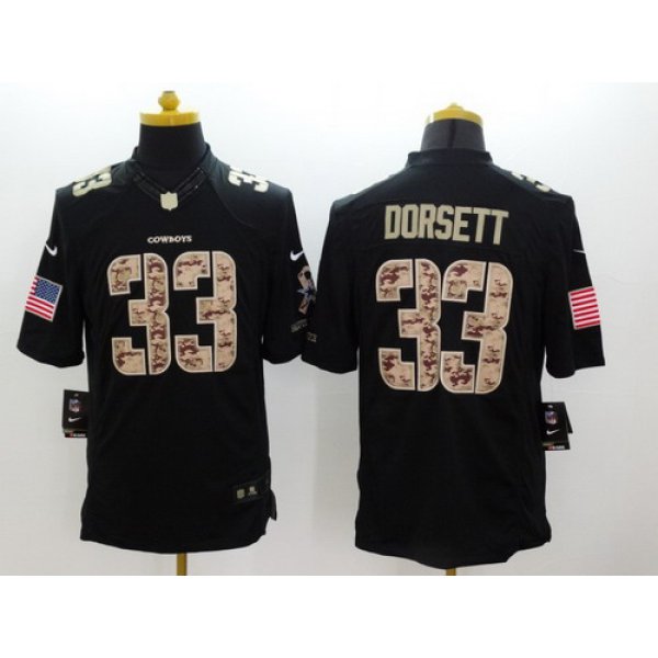 Nike Dallas Cowboys #33 Tony Dorsett Salute to Service Black Limited Jersey