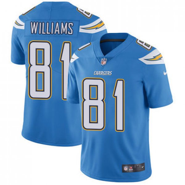 Nike Los Angeles Chargers #81 Mike Williams Electric Blue Alternate Men's Stitched NFL Vapor Untouchable Limited Jersey