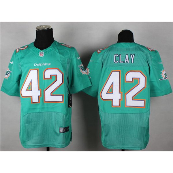 Nike Miami Dolphins #42 Charles Clay 2013 Green Elite Jersey