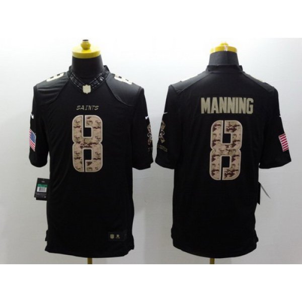 Nike New Orleans Saints #8 Archie Manning Salute to Service Black Limited Jersey