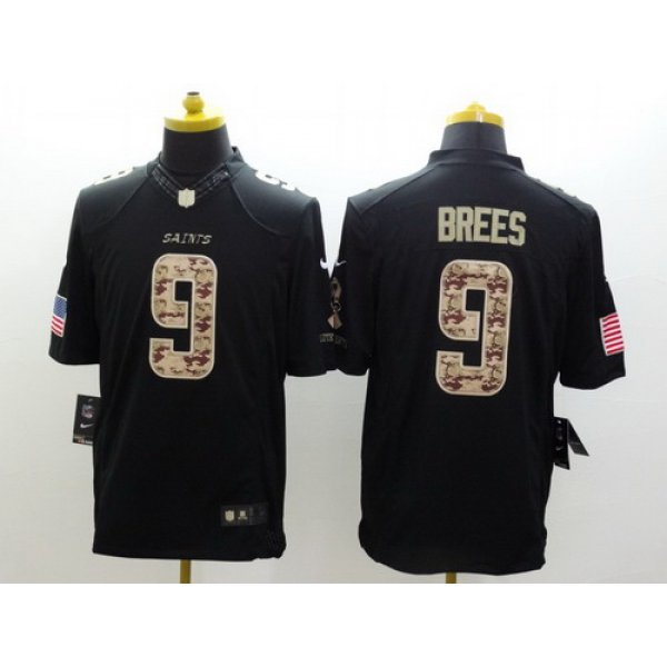 Nike New Orleans Saints #9 Drew Brees Salute to Service Black Limited Jersey