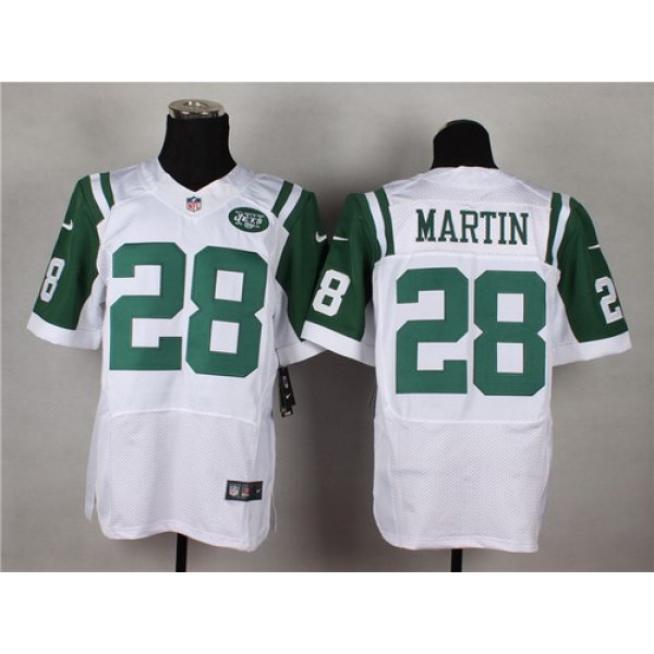 Nike New York Jets #28 Curtis Martin White Elite Jersey