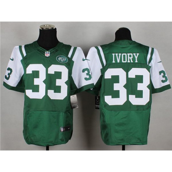 Nike New York Jets #33 Chris Ivory Green Elite Jersey