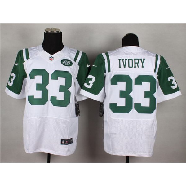 Nike New York Jets #33 Chris Ivory White Elite Jersey