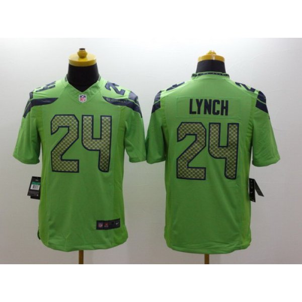 Nike Seattle Seahawks #24 Marshawn Lynch Green Limited Jersey