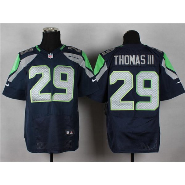 Nike Seattle Seahawks #29 Earl Thomas III Navy Blue Elite Jersey