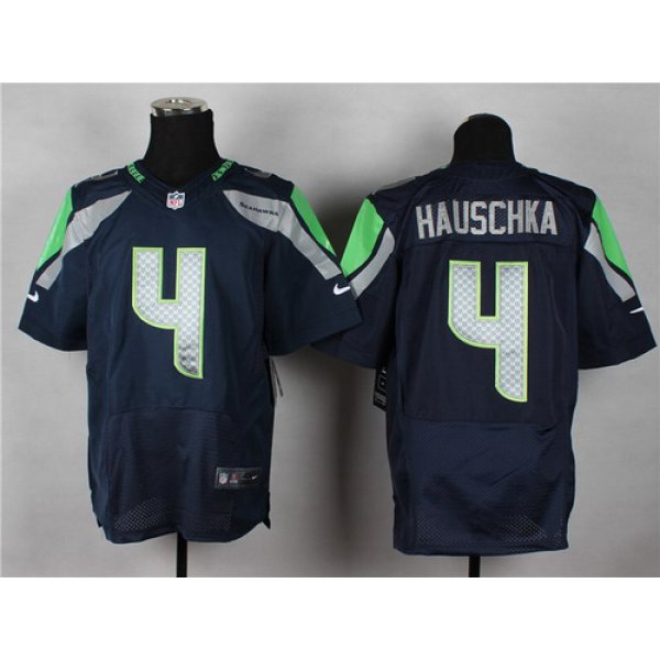 Nike Seattle Seahawks #4 Steven Hauschka Navy Blue Elite Jersey