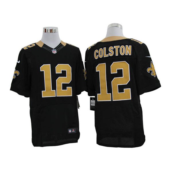 Size 60 4XL-Marques Colston New Orleans Saints #12 Black Stitched Nike Elite NFL Jerseys