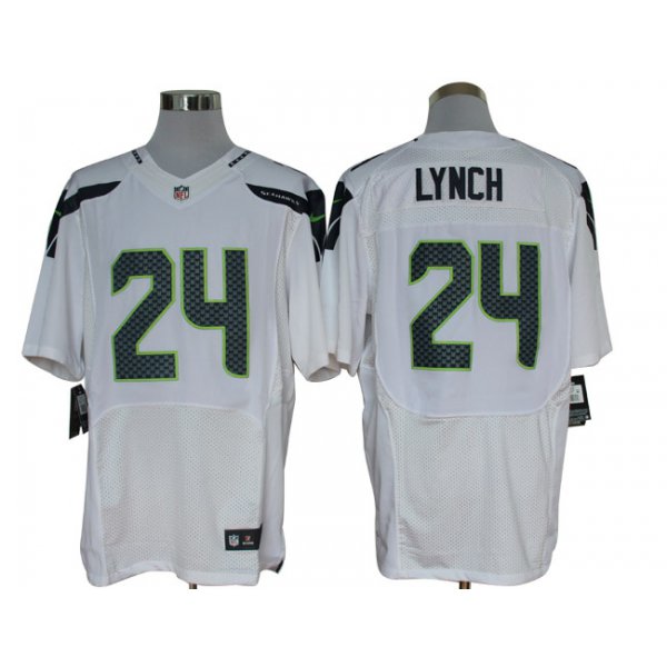 Size 60 4XL-Marshawn Lynch Seattle Seahawks #24 White Stitched Nike Elite NFL Jerseys