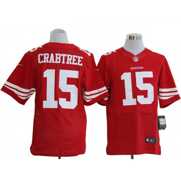 Size 60 4XL-Michael Crabtree San Francisco 49ers #15 Red Stitched Nike Elite NFL Jerseys