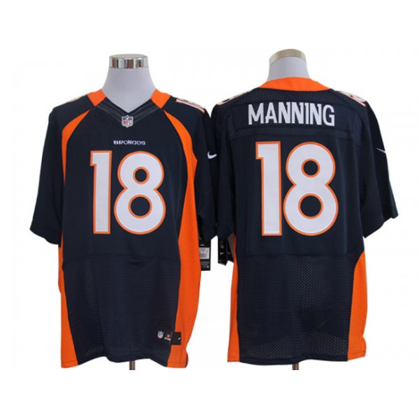 Size 60 4XL-Peyton Manning Denver Broncos #18 Blue Stitched Nike Elite NFL Jerseys