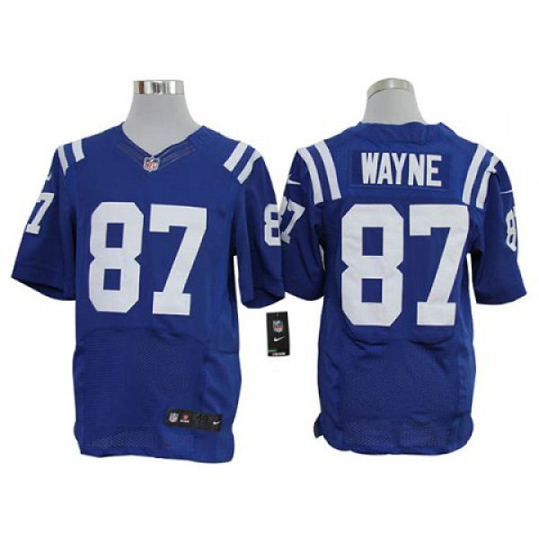 Size 60 4XL-Reggie Wayne Indianapolis Colts #87 Blue Stitched Nike Elite NFL Jerseys