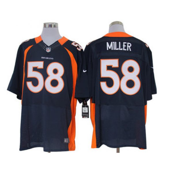 Size 60 4XL-Von Miller Denver Broncos #58 Blue Stitched Nike Elite NFL Jerseys