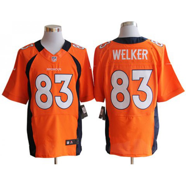 Size 60 4XL-Welker Denver Broncos #83 Orange Stitched Nike Elite NFL Jerseys